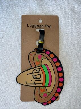 Lucky Brand Black Luggage Tag with Gold Charm